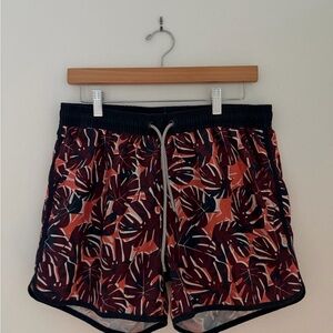 Maamgic Tropical Leaf Print Swim Trunks size M